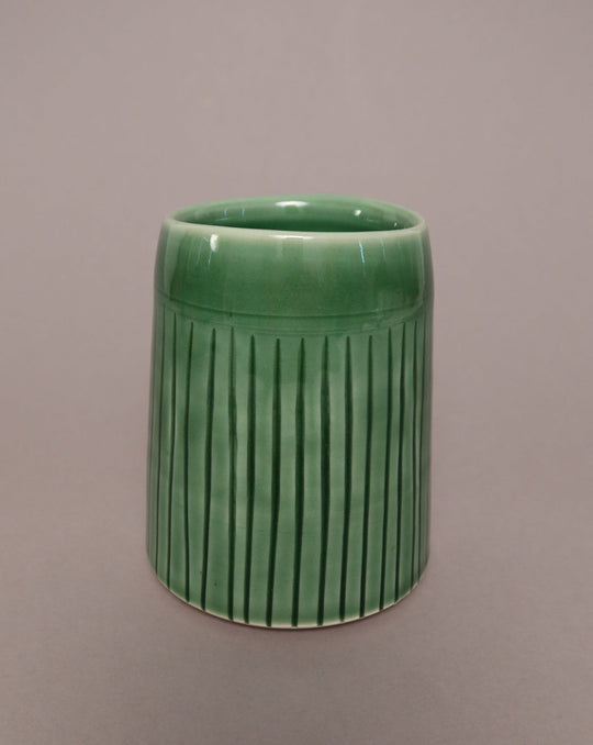 HKD CERAMICS Vases Celadon Line Vase. Small - Jade.
