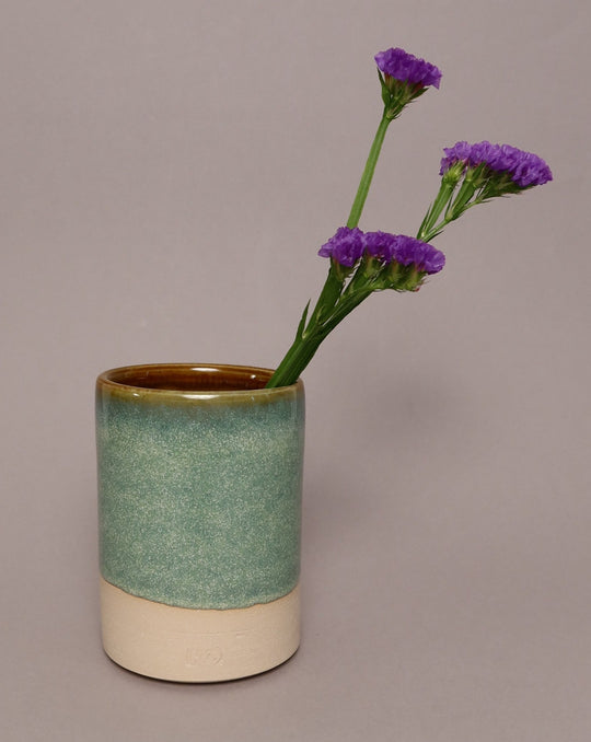 HKD CERAMICS Vases Stone Cylinder Vase. Medium - Green.