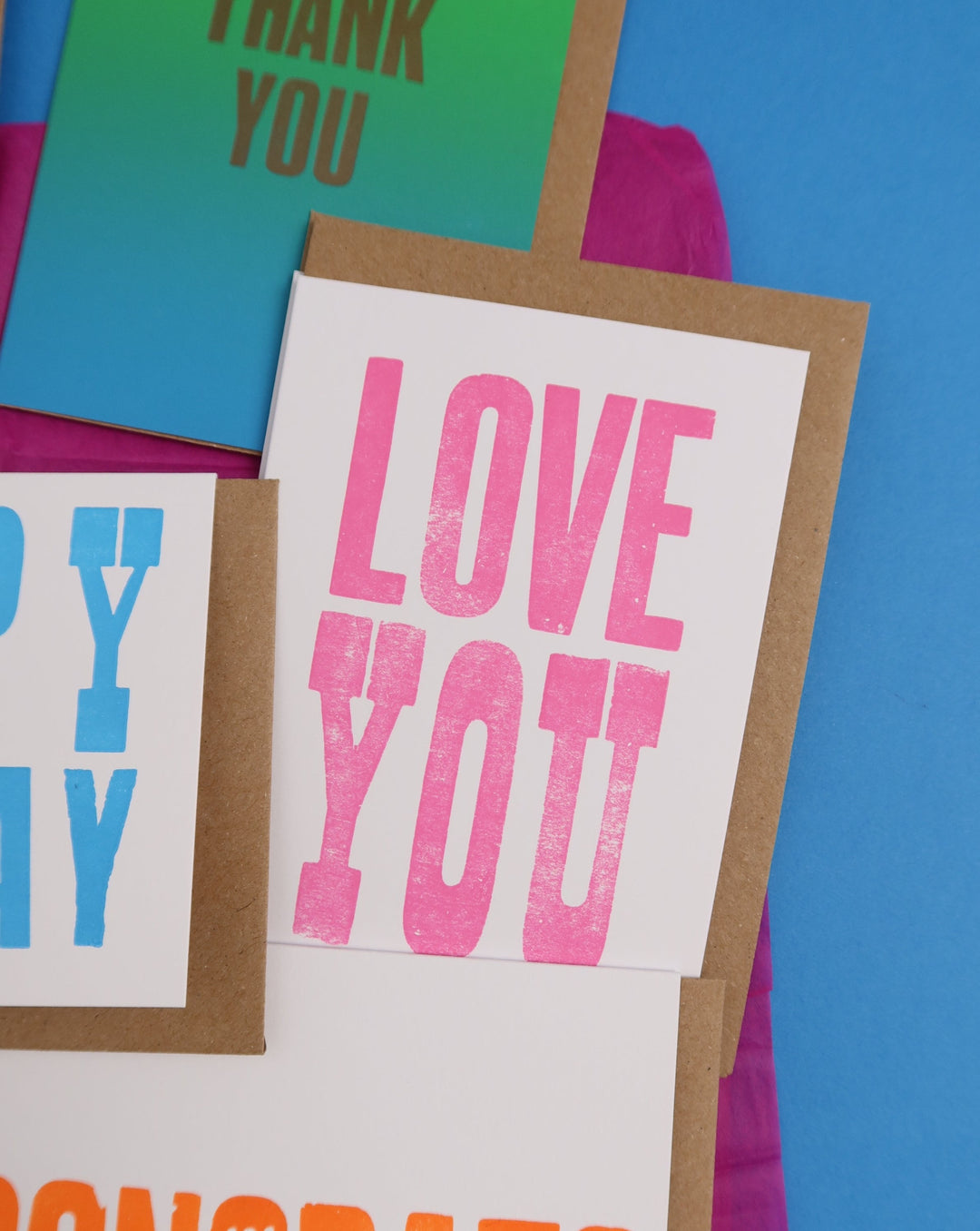 NICE & GRAPHIC Greeting Card Organizers Love You Card - Pink