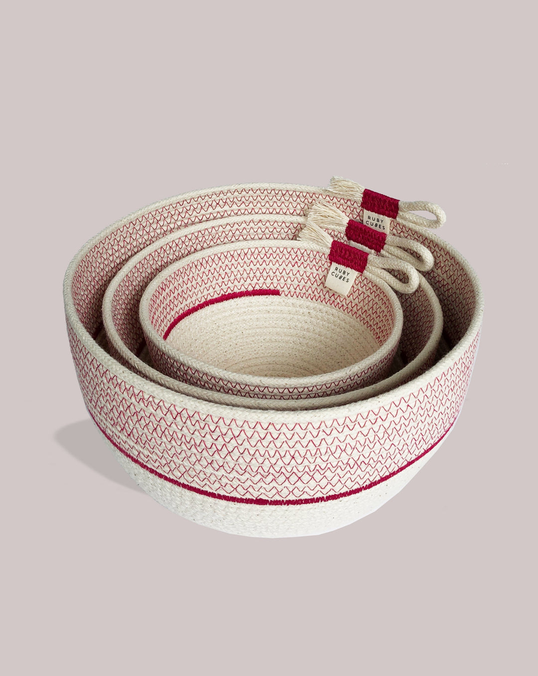 RUBY CUBES KITCHENWARE Organic Cotton Vessel. Pink - Small.