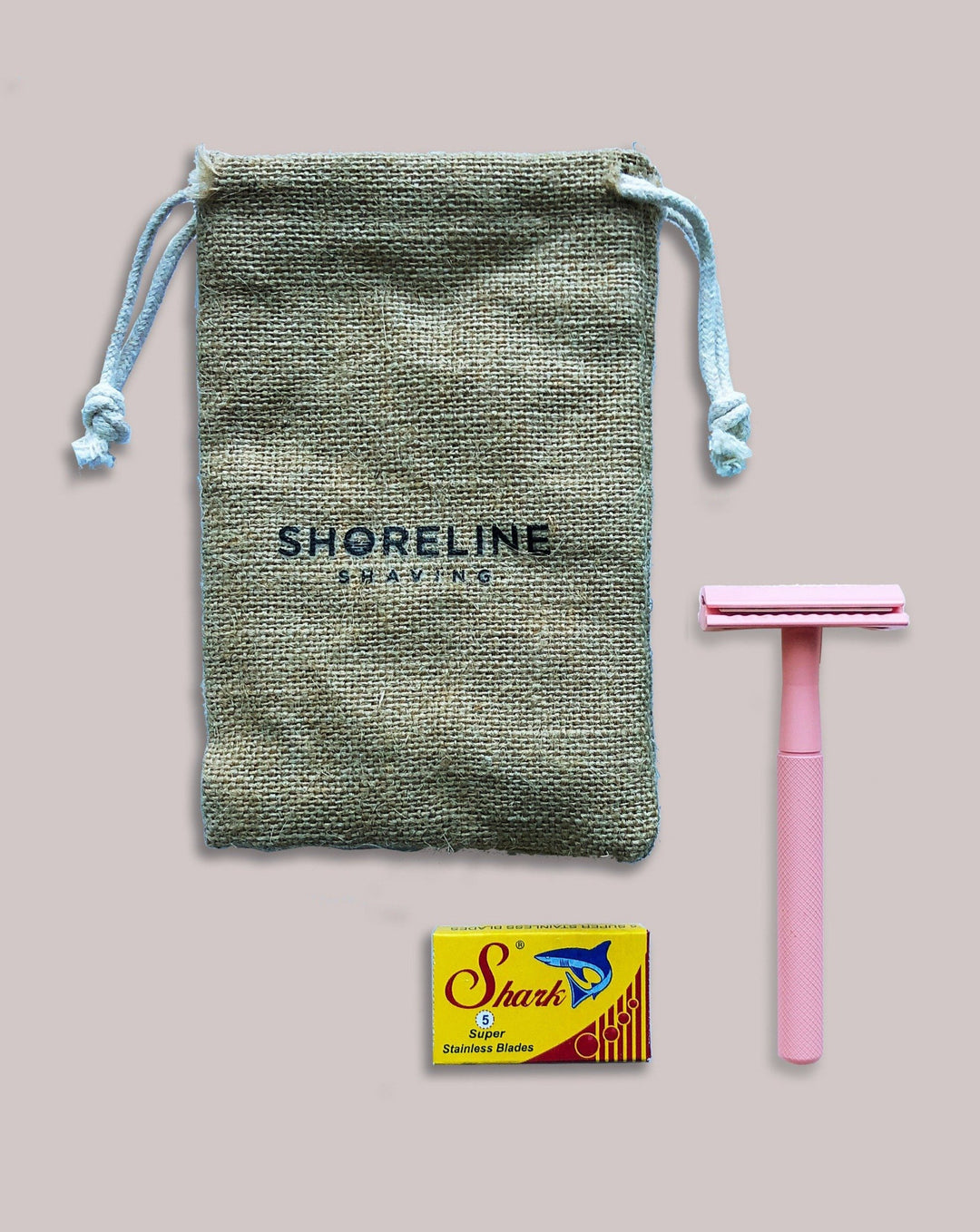 SHORELINE SHAVING SAFETY RAZOR Reusable Safety Razor - Pastel Pink Sustainable and Reusable Safety Razor | Pastel Pink | 3133