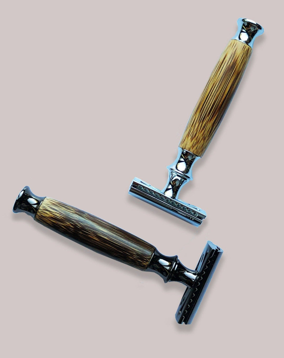 SHORELINE SHAVING SHAVING KIT Reusable Bamboo Razor  - Chrome Silver Reusable Double Edged Bamboo Razor | Chrome Silver | 3133