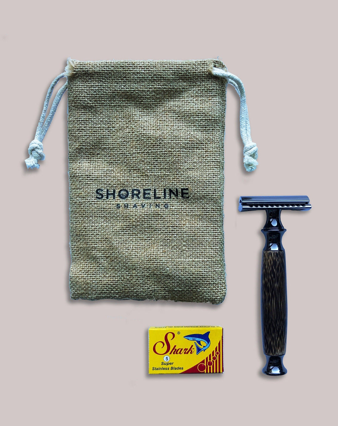 SHORELINE SHAVING SHAVING KIT Reusable Bamboo Razor - Storm Grey Reusable Double Edged Bamboo Razor | Storm Grey | 3133