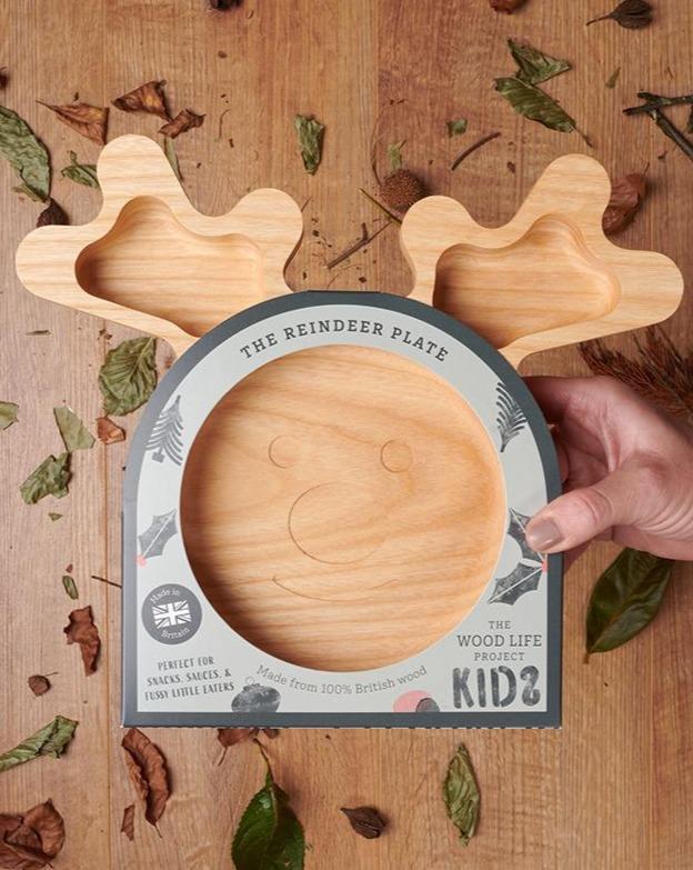 THE WOOD LIFE PROJECT Plate For Children The Reindeer Plate - For Kids + Toddlers