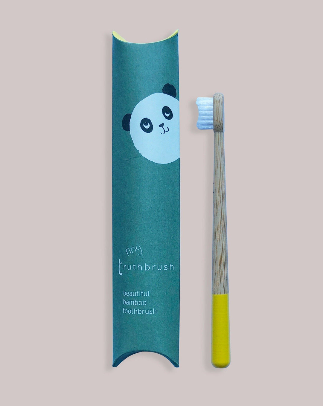 TRUTHBRUSH TOOTHBRUSH Tiny Toothbrush, Soft - Sunshine Yellow Tiny Kids Bamboo Toothbrush | Soft | Yellow | 3133