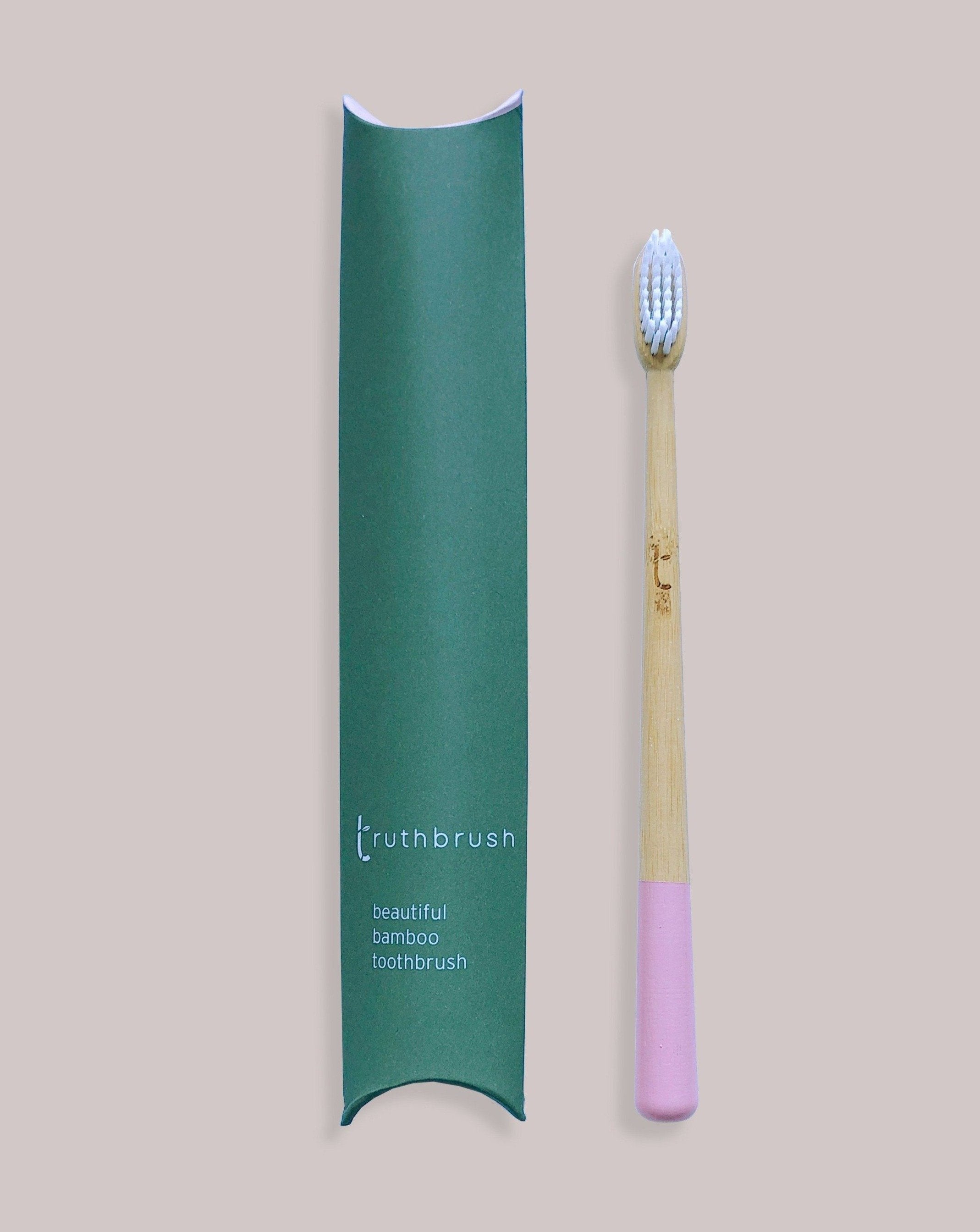 TRUTHBRUSH TOOTHBRUSH Toothbrush, Medium - Petal Pink Sustainable Bamboo Toothbrush | Medium | Petal Pink | 3133