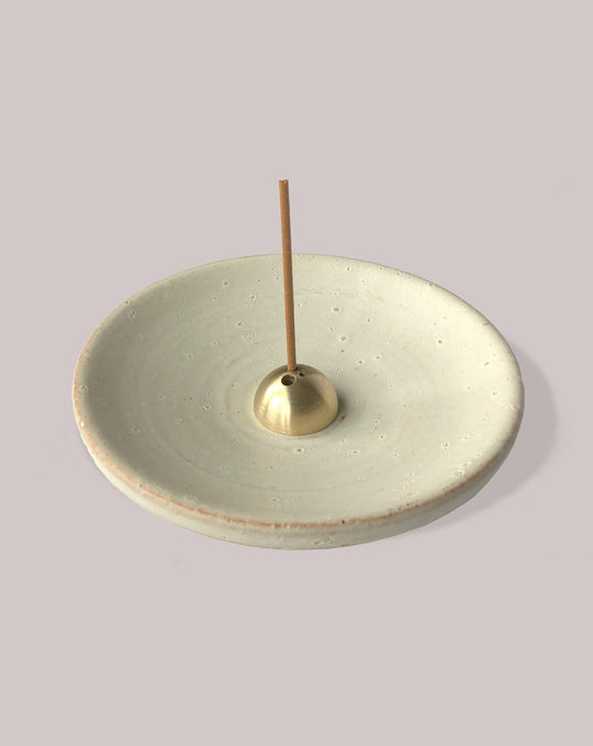 UME-COLLECTION INCENSE HOLDERS Incense Burner and Smudging Dish - White Onyx