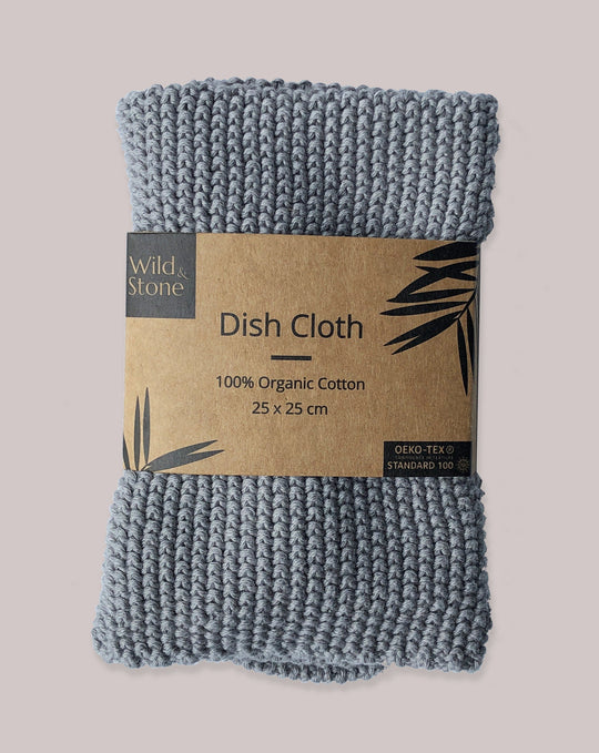 WILD AND STONE Organic Cotton Dishcloths Organic Cotton Dishcloth - Dove Grey.