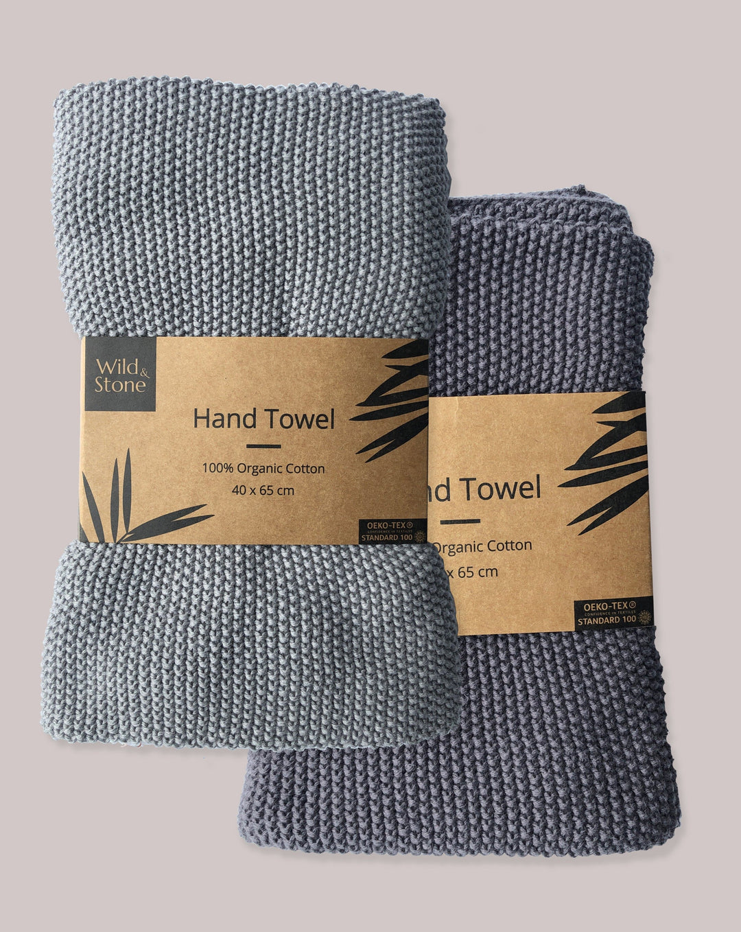WILD AND STONE ORGANIC COTTON HAND TOWELS Organic Cotton Hand Towel - Dove Grey.